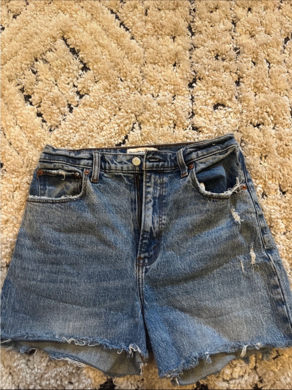 Abercrombie & Fitch Distressed Blue Denim Cutoff Shorts